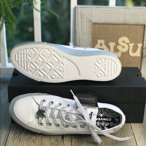 Conv&Miley Cyrus Ctas OX White/Silver Glitter W - Picture 4 of 8